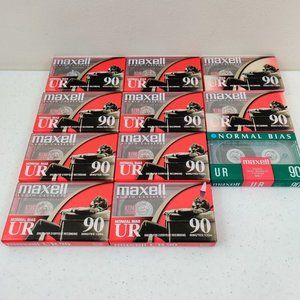 11 Maxell Audio Cassette Tapes UR 90 Minute Normal Bias Blank New Sealed